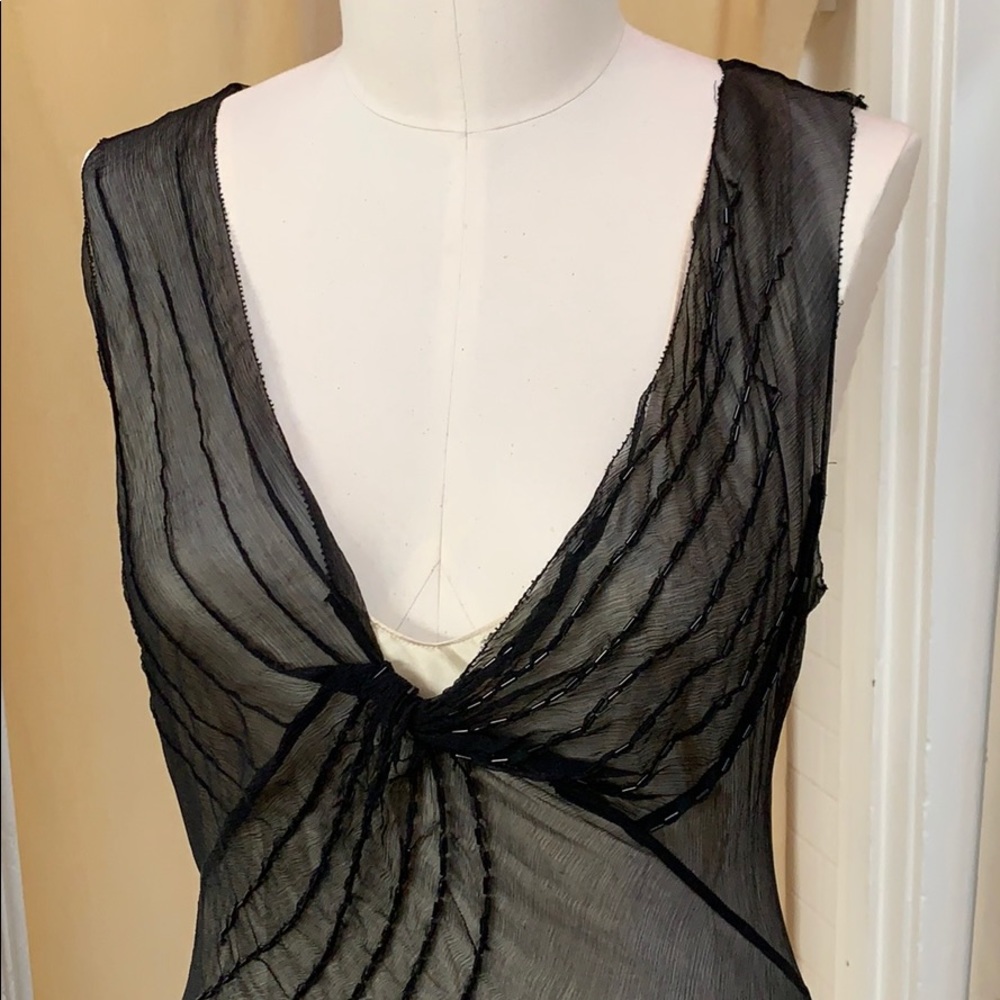 Max Studio silk layered evening dress L